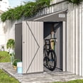 thumbnail image 6 of 4*8FT Optional storage shed has a two-color design, single-hinge door, strong structure, and good ventilation., 6 of 12