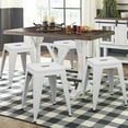 thumbnail image 3 of Andeworld 18" Modern Industrial Metal Stools Classroom Stools Stackable  Dining Chair Kids Short Stools[Set of 4, White], 3 of 8