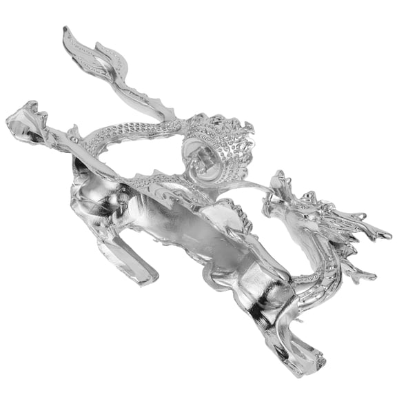 Crystal Sphere Rack Dragon Statue Plate Turntable Mineral Display Stand Silver