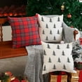 thumbnail image 4 of Christmas Pillow Covers 18x18 inch Set of 2 Christmas Tree Decorative White Throw Pillow Covers Winter Famliy Decoration for Home Couch TH-30B18, 4 of 6