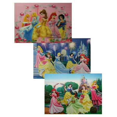 Disney Princesses - THREE Different 10x14 3D Lenticular Poster Prints - Frame or (Best Way To Hang Framed Posters)
