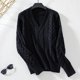 thumbnail image 1 of Suéter de cuello alto para mujer, suéter informal de cuello redondo y manga larga, suéter de punto a rayas, blusa holgada, suéter para mujer, 1 of 3