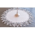 thumbnail image 3 of Earth Tone Silver Lace on White Jacquard Large Doily, Table Topper (24" Round), 3 of 5