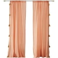thumbnail image 4 of Greenland Home Fashions Monterrey Curtain Panels, Semi-Sheer, Light-Filtering, with Tassls, Coral, Set of 2, 4 of 7