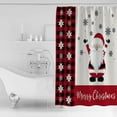 thumbnail image 2 of Merry Christmas Shower Curtain, 72" x 72", Gnome Waterproof Bathroom Curtain Washable Shower Curtain Set with 12 Hooks, 2 of 6