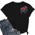 thumbnail image 2 of Pisexur Hauts d'Été pour Femmes, Hauts pour Femmes, Hauts de Sortie pour Femmes, Hauts pour Femmes, Blouse Mode Imprimée à Manches Courtes Col Rond T-Shirt Drôle Noir, TG, 2 of 6