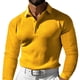 thumbnail image 2 of pstuiky hombres de manga larga, Camisa de golf de vacaciones de color liso para hombre, blusa de manga larga con botones y solapa Tops de hombre m, 2 of 4
