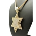thumbnail image 5 of iJewelry2 Gold-tone Crystals Piled Stars of David Charm Pendant Franco Chain Necklace 30'', 5 of 5