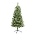 thumbnail image 1 of Nearly Natural T1634 5 ft. Wisconsin Slim Snow Tip Pine Artificial Christmas Tree with 150 Clear LED Lights, 1 of 1