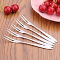 thumbnail image 2 of 10 palillos de fruta reutilizables de acero inoxidable 304 con 2 dientes redondos, aptos para uso alimentario, para postres, utensilios de cocina., 2 of 8