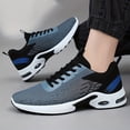 thumbnail image 5 of GrmtClth Breathable Mesh Air Cushion Walking Sneakers for Men Lightweight Lace Up Shock Absorb Platform Casual Athletic Trainers Blue (US/9), 5 of 6