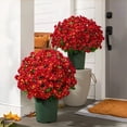 thumbnail image 7 of YingYouFu Artificial Chrysanthemum Bush for Home Decor, 21 Head Faux Silk Flower Spray, Realistic Fake Mum for Wedding Centerpiece Table Vase Arrangement, 7 of 7