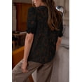 thumbnail image 2 of Blusa PRETTYGARDEN de encaje de manga corta con botones para mujer, 2 of 6