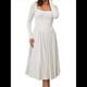 thumbnail image 5 of Vestido Midi Informal de Larga con Cuello Cuadrado para Mujer, Moda de y Otoño S, 5 of 10