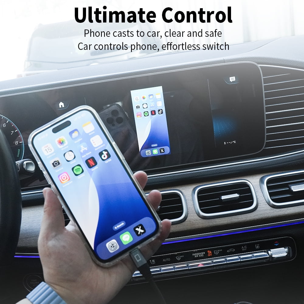 OTTOCAST Mirror Touch Bi-Mirroring Wireless CarPlay Adapter Screen