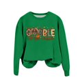 thumbnail image 1 of WEAIXIMIUNG Chandail en Molleton Blanc pour Femmes Mignon Dinde Imprimé Action de Grâce Col Rond Chandail en Molleton Ajusté Pull Décontracté Manches Longues Chemises d'Entraînement Amples Blouse Décontractée Manches Longues, 1 of 5