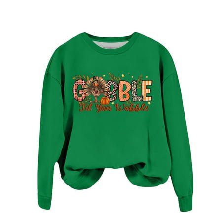 WEAIXIMIUNG Chandail en Molleton Blanc pour Femmes Mignon Dinde Imprimé Action de Grâce Col Rond Chandail en Molleton Ajusté Pull Décontracté Manches Longues Chemises d'Entraînement Amples Blouse Décontractée Manches Longues