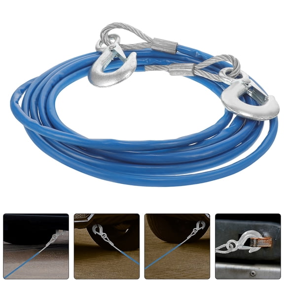 Hemoton Towing Strap Bungee Cords with Hooks Ropes for Vehicles Blue