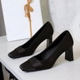 thumbnail image 2 of Women Square Toe High Heels 7CM Sexy Pumps Silk Wedding Evening for Bride Prom Party, 2 of 5