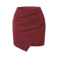 thumbnail image 4 of Women's Tennis Skirts Summer Elegant Modern High-Waist Draped Bodycon Skirt for Daily Wear Red S, 4 of 5