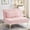 pink, variant on Furvclv Convertible Futon Sofa Bed Modern Teddy Fabric Loveseat Sleeper Couch With Adjustable Backrest Metal Legs For Small Spaces Living Room