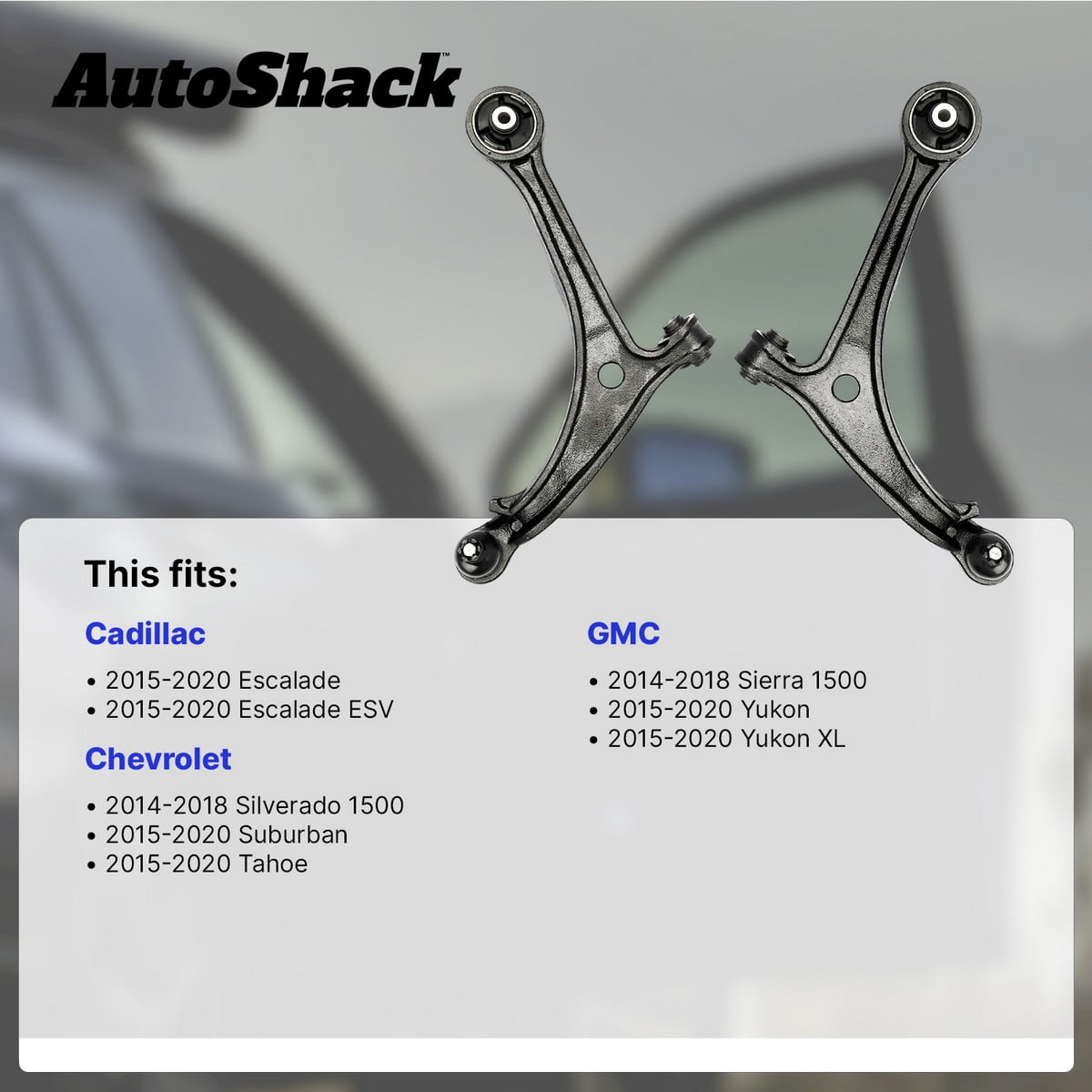 AutoShack Front Left Lower Control Arm and Ball Joint with Bushings for Chevrolet & GMC, Silverado 1500 2014-2018 Sierra 1500 2014-2018 Tahoe 2015-2020, 4WD RWD V6 4.3L V8 5.3L 6.2L