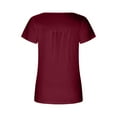 thumbnail image 5 of Cathalem Summer Y2k Tops for Womens Short Sleeve Crew Neck Ruched Stretch Fitted Tee Shirts Crop Tops,Red XL, 5 of 5