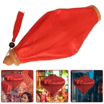 KONTONTY Vietnamese Hoian Lantern Lamp 1 Set Hanging Light for Wedding Garden Party Yard Indoor Holiday Asian Traditional Decoration Red