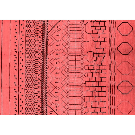 Ahgly Company Indoor Rectangle Solid Red Modern Area Rugs, 2' x 3'