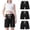 2#Black, variant on AUNVITO 3-Pack Boys & Girls Cotton Linen Shorts Solid Color Fashion Casual Outfit