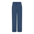 thumbnail image 4 of JFHHQ New 2025 Women's Solid Color Stretch Pants High-Waisted Slim Fit Office Formal Casual Trousers Navy M, 4 of 6