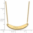 thumbnail image 3 of 14K Yellow Gold Small Polished Curved Edwardian Script Bar Necklace (18 X 25) Made In United States -Jewelry By Sweet Pea, 3 of 3