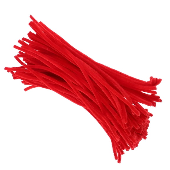 BESTSKY 100pcs Red Pipe Cleaners Chenille Stem Sticks Fuzzy Craft Supplies for Arts Bow Making