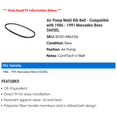 thumbnail image 2 of Air Pump Multi Rib Belt - Compatible with 1986 - 1991 Mercedes-Benz 560SEL 1987 1988 1989 1990, 2 of 2