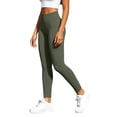 thumbnail image 4 of MXUIKV Leggings Pants for Women Tight Fitted Elastic High Waist Workout Yoga Trousers Solid Color(Medium,Army Green), 4 of 7