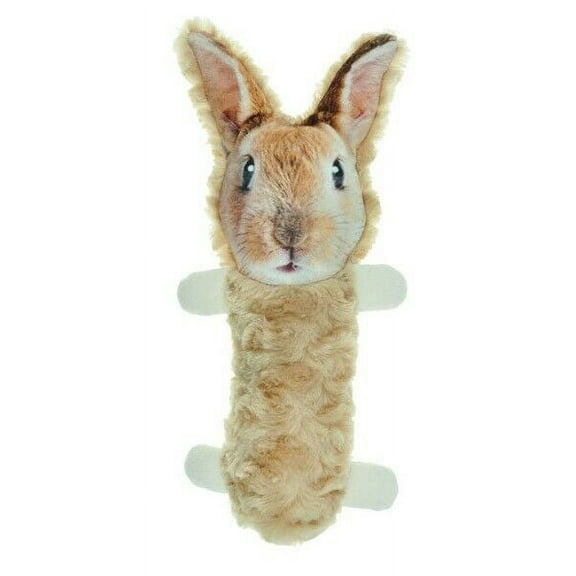 Tubular Squeaker Dog Toys Cute Soft Plush Tossers 13" Large Choose Pig or Rabbit (Rabbit)