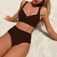 thumbnail image 4 of Traje de baño de 2 piezas para mujer, trajes de baño para mujer, bikini de cintura alta con abertura para mujer, 4 of 7