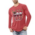 thumbnail image 1 of Blusas y camisas de manga larga con cuello redondo para hombre, ropa deportiva para el hogar, pijamas, camisetas de color liso, blusa deportiva para hombre, poliéster, 1 of 5
