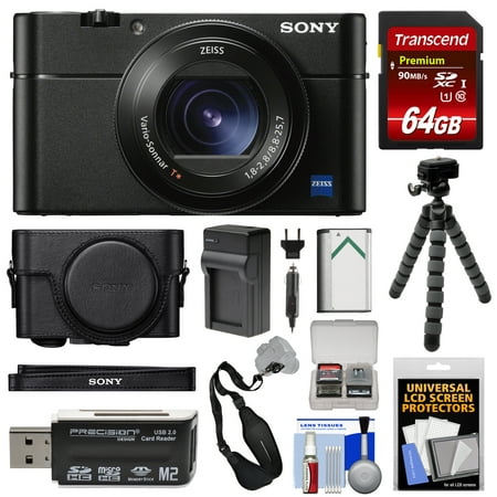 Sony Cyber-Shot DSC-RX100 VA 4K Wi-Fi Digital Camera with LCJ-RXF Jacket Case + 64GB Card + Battery + Charger + Tripod + Strap +
