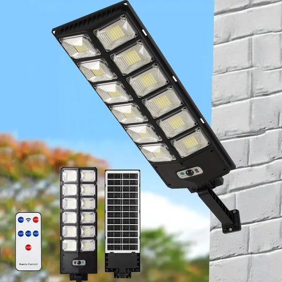 ASKITO Solar Street Lights, Outdoor Waterproof Solar Light with Motion Sensor & Remote, Dusk to Dawn Auto On/Off, 3 Lighting Modes, Wall-Mounted Outdoor Lamp for Yard, Garage, Driveway