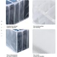 thumbnail image 3 of 2 Pcs Foldable Drawer Clothes Storage Boxes Jeans Storage Organizer, 7 Grids of White for Trousers, Leggings, T-shirt Organization, 3 of 5