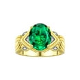 thumbnail image 1 of RYLOS Bagues pour Femmes Bague en or Jaune 14K Pierre Précieuse 12X10MM et Diamants Superbe Bague pour Doigt du Milieu Ou Index Mai Émeraude Taille 10.5, 1 of 7