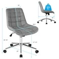 thumbnail image 3 of Costway Mid Back Armless Office Chair Adjustable Swivel Fabric Task Desk Chair Gray, 3 of 10