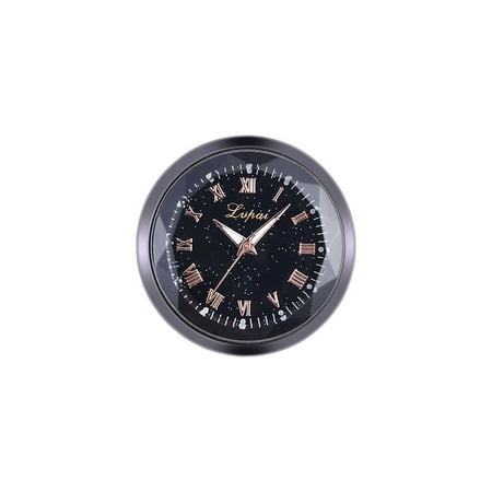 Home Interiors Figurines Mini Fine Metal Electronic Clock Roman Numerals Scale Car Interior Decoration Paste Study Convenience ()