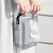 HOZVOMI Wall Mounted Tissue Box, No Punch Paper Roll Holder for Bathroom and Kitchen, Portable Paper Towel Dispenser, Easy to Use and Clean