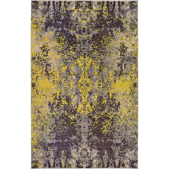 Unique Loom Marigold Estrella Rug Multi/Beige 5' 1" x 8' Rectangle Abstract Modern Perfect For Living Room Bed Room Dining Room Office