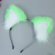 thumbnail image 3 of Diadema con orejas de zorro y gato de piel larga Multicolor arcoíris, diadema, disfraz de fiesta de Halloween, decorar, 3 of 5