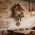 thumbnail image 3 of Antique Wooden Cuckoo Clock Traditional Northwest European Auto Swing Pendulum Home Decor Hanging Cuckoo Clock, 3 of 10