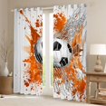thumbnail image 2 of Homewish Soccer Football Print Blackout Curtains Set of 2 (52x84 Each) For Teens,Orange Watercolor Splash Window Curtains,Sport Ball Game Curtains and Drapes,Luxury Bedroom Decor, 2 of 6