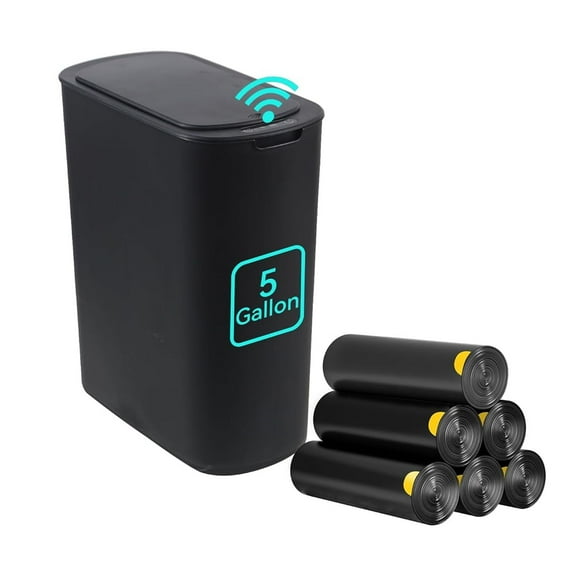 5 Gallon Motion Sensor Trash Can, Automatic Touchless Garbage Bin with Lid, Smart Slim Plastic Wastebasket for Bathroom, Kitchen, Bedroom, Office, Living Room